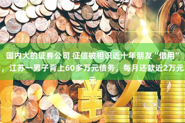 国内大的证券公司 征信被相识近十年朋友“借用”，江苏一男子背上60多万元债务，每月还款近2万元